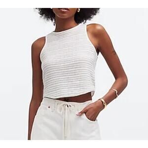 Madewell White Ribbed Tank Top